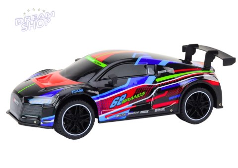 Auto Sportowe Zdalnie Sterowane RC 1:10 25km/h Światła Czarny Auto Sportowe Zdalnie Sterowane RC 1:10 25km/h Światła Czarny
