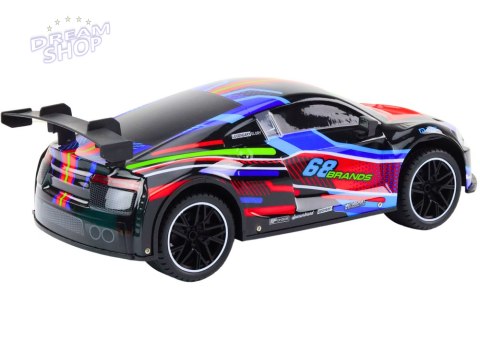 Auto Sportowe Zdalnie Sterowane RC 1:10 25km/h Światła Czarny Auto Sportowe Zdalnie Sterowane RC 1:10 25km/h Światła Czarny