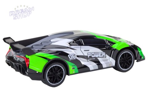 Auto Sportowe Zdalnie Sterowane RC 1:10 25km/h Światła Zielony Auto Sportowe Zdalnie Sterowane RC 1:10 25km/h Światła Zielony