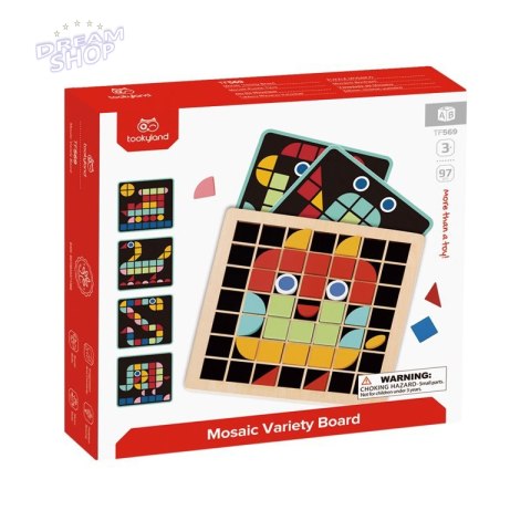 TOOKY TOY Mozaika Drewniana Układanka Montessori TOOKY TOY Mozaika Drewniana Układanka Montessori