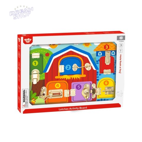 TOOKY TOY Tablica Manipulacyjna Zamki Obrazki Farma TOOKY TOY Tablica Manipulacyjna Zamki Obrazki Farma