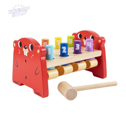 TOOKY TOY Wbijak Przebijak Drewniany Kolorowy