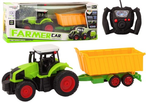 Traktor Z Przyczepą Zdalnie Sterowany RC 1:16 Pilot Zielony