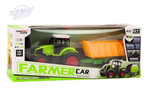 Traktor Z Przyczepą Zdalnie Sterowany RC 1:16 Pilot Zielony