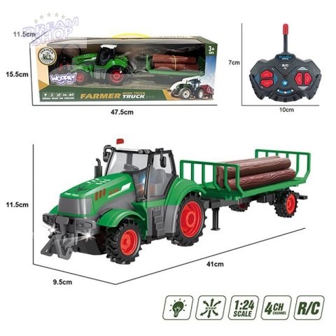 WOOPIE Traktor z Przyczepą na Pilota Sterowany RC - Skala 1:24 WOOPIE Traktor z Przyczepą na Pilota Sterowany RC - Skala 1:24