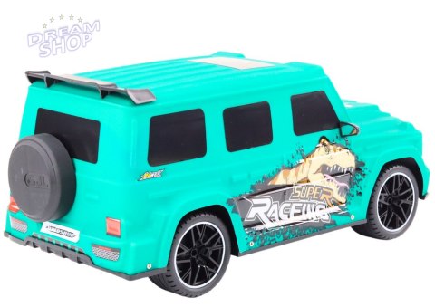 Auto Zdalnie Sterowane RC z Dinozaurem w Skali 1:10 Zielone Auto Zdalnie Sterowane RC z Dinozaurem w Skali 1:10 Zielone