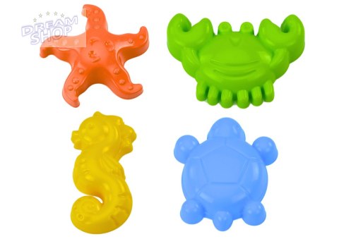 Foremki Morskie Do Piasku 4 Sztuki Krab Żółw Rozgwiazda Konik Żółty Zielony Foremki Morskie Do Piasku 4 Sztuki Krab Żółw Rozgwiazda Konik Żółty Zielony