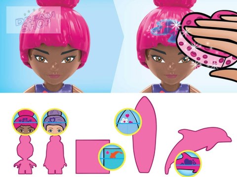 Klocki 121-elementów MEGA Barbie Color Reveal Przygoda z delfinami za5425 Klocki 121-elementów MEGA Barbie Color Reveal Przygoda z delfinami za5425