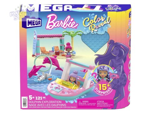 Klocki 121-elementów MEGA Barbie Color Reveal Przygoda z delfinami za5425 Klocki 121-elementów MEGA Barbie Color Reveal Przygoda z delfinami za5425