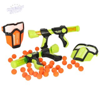 Pistolet na kulki piankowe x2 zestaw + maska ochronna x2