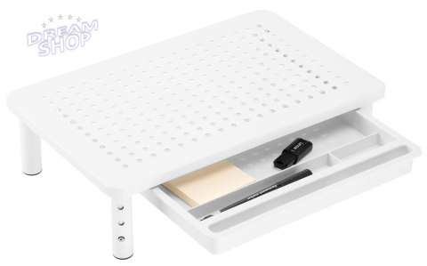 Regulowana podstawka NANKIN pod monitor laptop biała Regulowana podstawka NANKIN pod monitor laptop biała