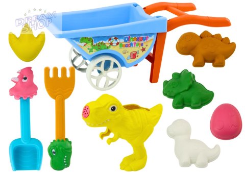 Zestaw Zabawek Do Piasku Toczka Sześć Foremek Konewka Dinozaury Zestaw Zabawek Do Piasku Toczka Sześć Foremek Konewka Dinozaury
