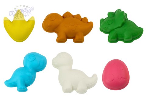 Zestaw Zabawek Do Piasku Toczka Sześć Foremek Konewka Dinozaury Zestaw Zabawek Do Piasku Toczka Sześć Foremek Konewka Dinozaury