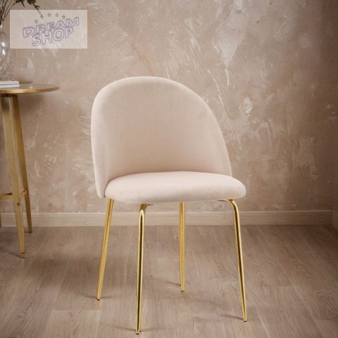 Krzesło FARGO GOLD Velvet Beżowe Krzesło FARGO GOLD Velvet Beżowe
