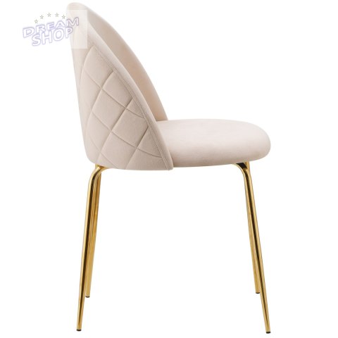 Krzesło FARGO GOLD Velvet Beżowe Krzesło FARGO GOLD Velvet Beżowe