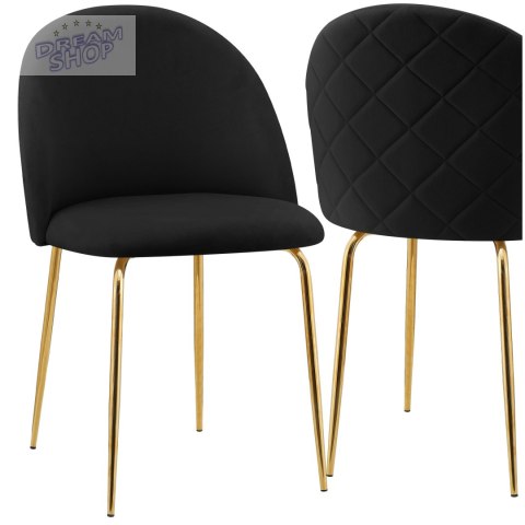 Krzesło aksamitne FARGO GOLD Velvet Czarne Krzesło aksamitne FARGO GOLD Velvet Czarne