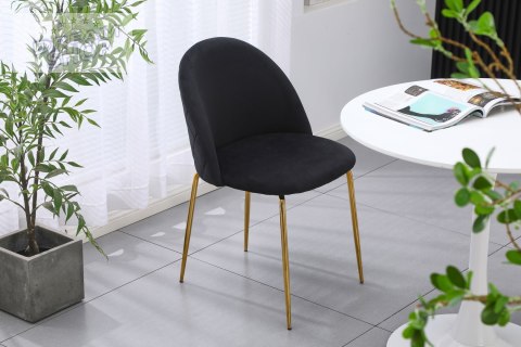 Krzesło aksamitne FARGO GOLD Velvet Czarne Krzesło aksamitne FARGO GOLD Velvet Czarne