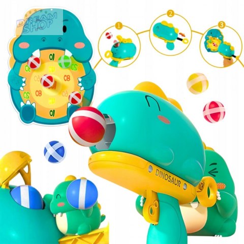 WOOPIE Gra w Rzutki Pistolet Dinozaur na Kulki Rzepy Tarcza Punkty Strzelanie WOOPIE Gra w Rzutki Pistolet Dinozaur na Kulki Rzepy Tarcza Punkty Strzelanie