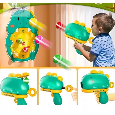 WOOPIE Gra w Rzutki Pistolet Dinozaur na Kulki Rzepy Tarcza Punkty Strzelanie WOOPIE Gra w Rzutki Pistolet Dinozaur na Kulki Rzepy Tarcza Punkty Strzelanie