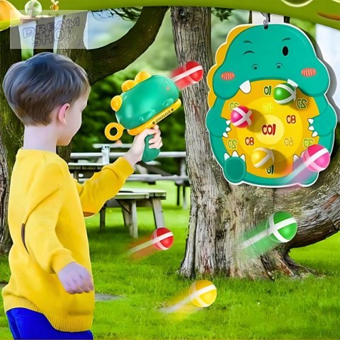 WOOPIE Gra w Rzutki Pistolet Dinozaur na Kulki Rzepy Tarcza Punkty Strzelanie WOOPIE Gra w Rzutki Pistolet Dinozaur na Kulki Rzepy Tarcza Punkty Strzelanie