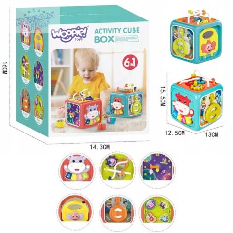 WOOPIE Kostka Sensoryczna Edukacyjna Montessori Sorter 6w1 WOOPIE Kostka Sensoryczna Edukacyjna Montessori Sorter 6w1