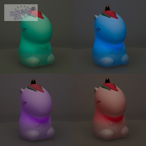 Lampka nocna dla dzieci silikonowa na baterie biała RGB jednorożec Lampka nocna dla dzieci silikonowa na baterie biała RGB jednorożec