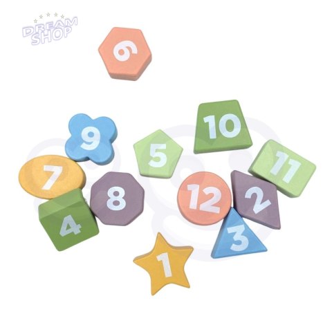 TOOKY TOY Zegar Drewniana Zabawka Edukacyjna Nauka Czasu Kształtów TOOKY TOY Zegar Drewniana Zabawka Edukacyjna Nauka Czasu Kształtów