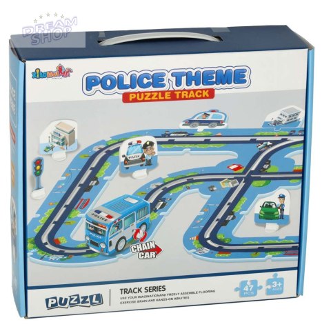 Tor samochodowy puzzle policja pojazdy miasto 47 elementów
