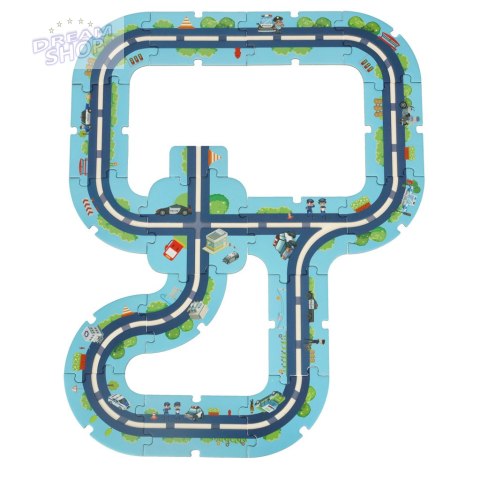 Tor samochodowy puzzle policja pojazdy miasto 47 elementów