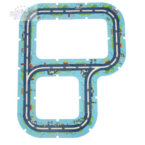 Tor samochodowy puzzle policja pojazdy miasto 47 elementów