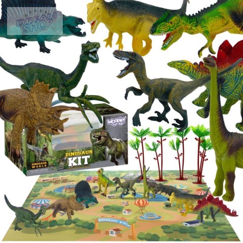 WOOPIE Zestaw Figurki Dinozaury 9szt. + Mata + Kuferek WOOPIE Zestaw Figurki Dinozaury 9szt. + Mata + Kuferek