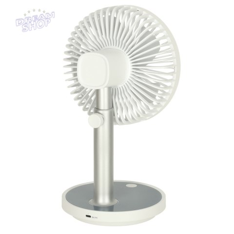 Wentylator wiatrak biurkowy stojący 30cm biały