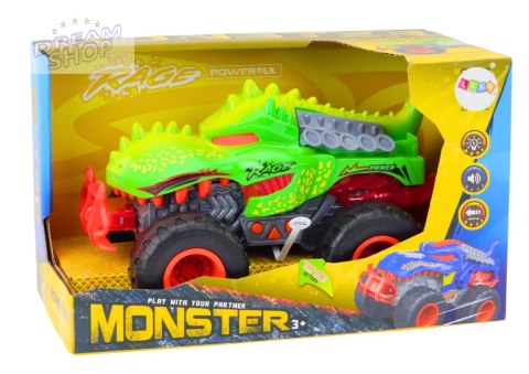 Auto Terenowe Dinozaur T-Rex Światła Dźwięki Napęd Zielony