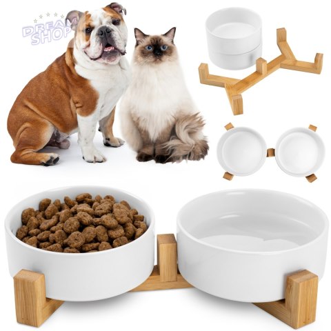 Ceramiczne miski dla psa 400ml 2x JAX białe Ceramiczne miski dla psa 400ml 2x JAX białe