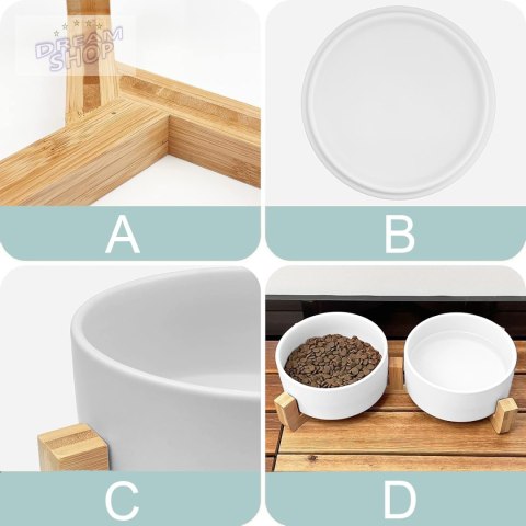 Ceramiczne miski dla psa 400ml 2x JAX białe Ceramiczne miski dla psa 400ml 2x JAX białe