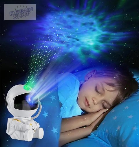 Lampa nocna projektor UNIVERSE astronauta biały