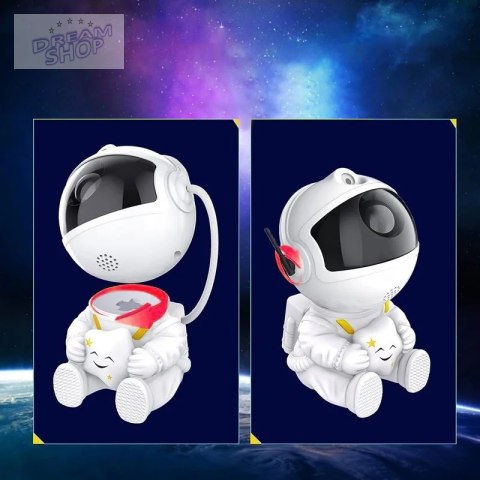 Lampa nocna projektor UNIVERSE astronauta biały