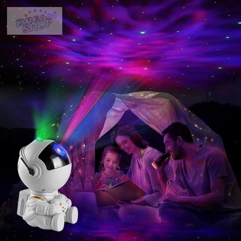 Lampa nocna projektor UNIVERSE astronauta biały