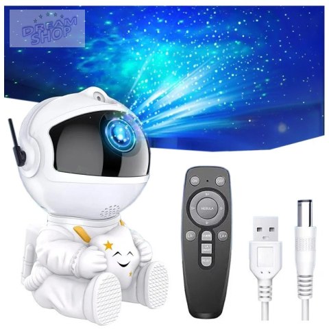 Lampa nocna projektor UNIVERSE astronauta biały