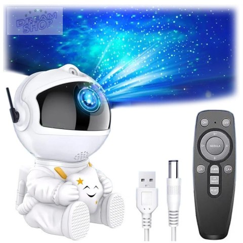 Lampa nocna projektor UNIVERSE astronauta biały
