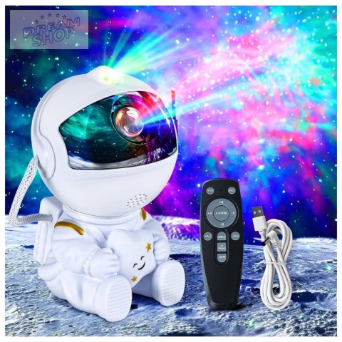 Lampa nocna projektor UNIVERSE astronauta biały