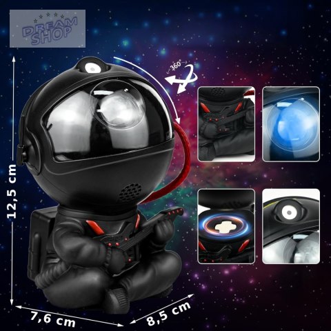 Lampa nocna projektor UNIVERSE astronauta czarny