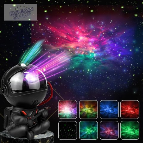 Lampa nocna projektor UNIVERSE astronauta czarny