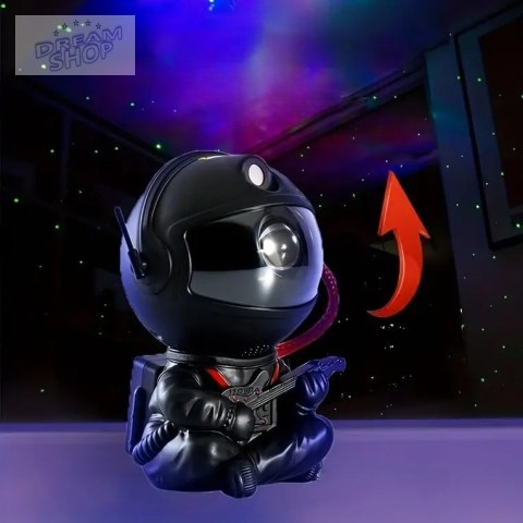 Lampa nocna projektor UNIVERSE astronauta czarny