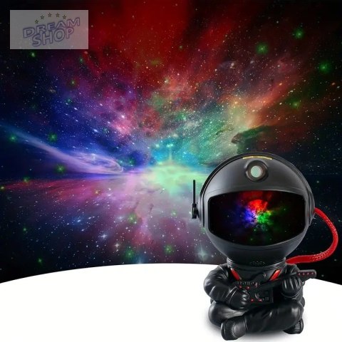Lampa nocna projektor UNIVERSE astronauta czarny
