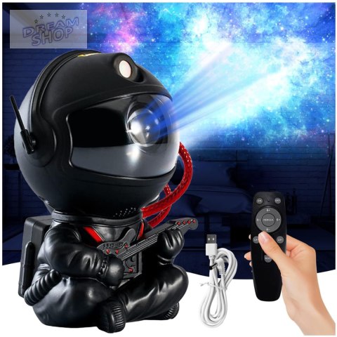 Lampa nocna projektor UNIVERSE astronauta czarny