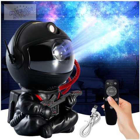 Lampa nocna projektor UNIVERSE astronauta czarny