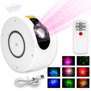 Lampa nocna projektor gwiazd SPIRAL biały