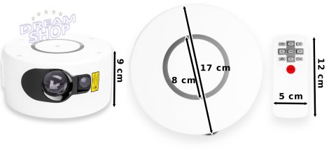 Lampa nocna projektor gwiazd SPIRAL biały Lampa nocna projektor gwiazd SPIRAL biały