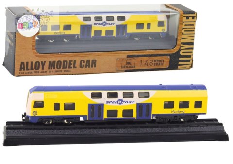 Model Kolekcjonerski Pociąg Żółto-Niebieski 1:48 Metalowy
